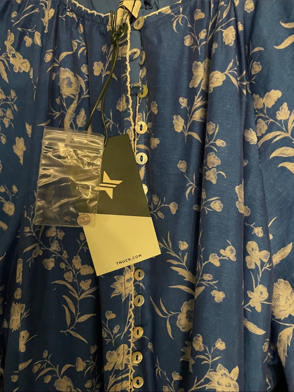 Tuckernuck Blue Floral Tiered Midi Dress with Tie Waist - Picture 9 of 10